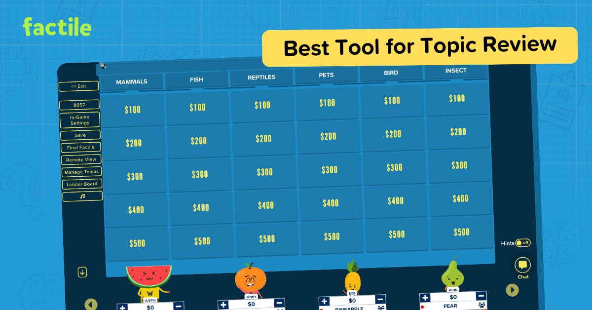Classroom Jeopardy: The Best Tool for Topic Review