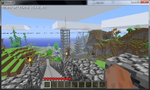 Minecraft - Immeuble de loin, avec des nuages